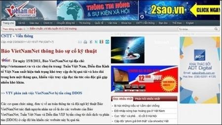 Theo Đại tá Trần Văn Hòa, báo điện tử VietNamNet bị Sinh Tử Lệnh tấn công.